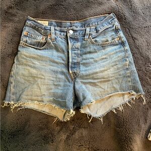 Levi 501 premium cut off denim shorts